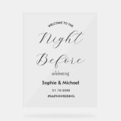 Probe-Dinner Willkommen am Vorabend Acrylschild (Vorderseite)