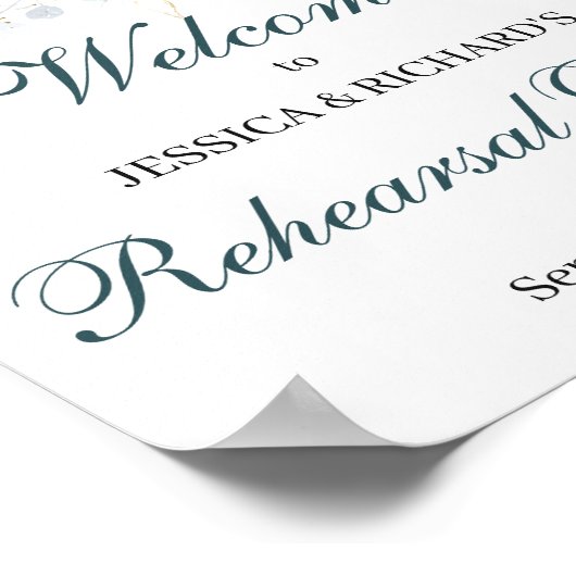 Probe Dinner Willkommenspopster-Zeichen Poster (Ecke)