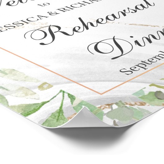 Probe Dinner Willkommenspopster-Zeichen Poster (Ecke)