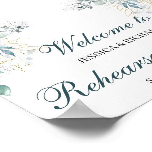 Probe Dinner Willkommenspopster-Zeichen Poster (Ecke)