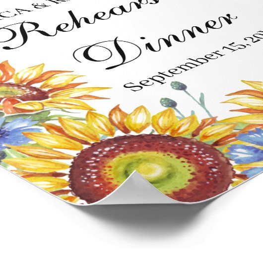 Probe Dinner Willkommenspopster-Zeichen Poster (Ecke)