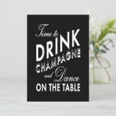 Probe Dinner - Zeit zum Trinken Champagner Einladung (Stehend Vorderseite)