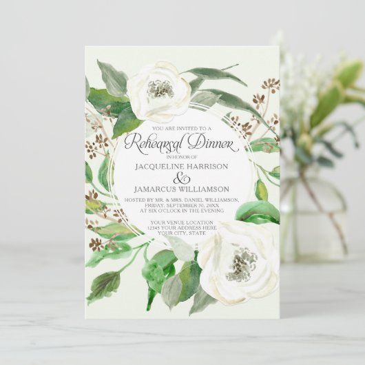 Probe Dinnwe BOHO Eukalyptus Seed Wreath Leaf Einladung (Stehend Vorderseite)