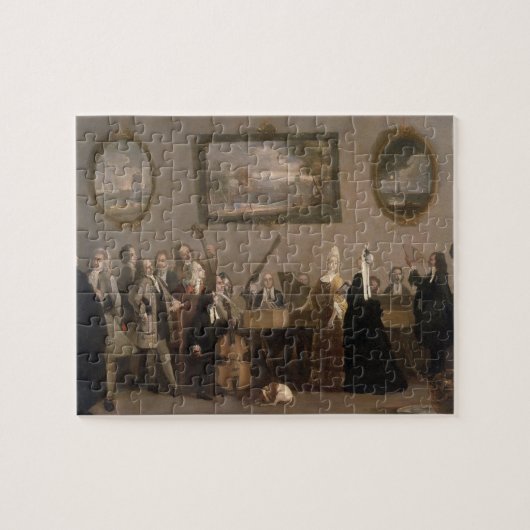 Probe einer Oper, c.1709 (Öl auf Leinwand) Puzzle (Horizontal)