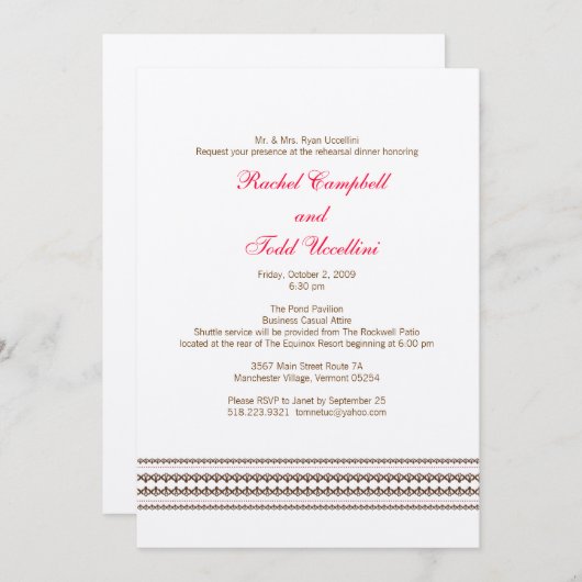 Probe Einladung (Vorne/Hinten)