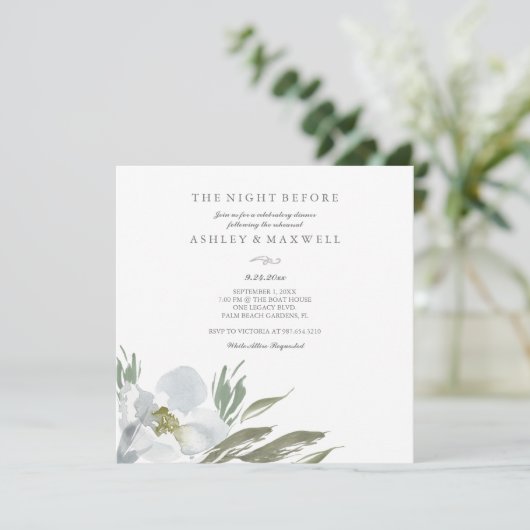 Probe Einladungen Wasserfarbe Grün und Weiß (Stehend Vorderseite)