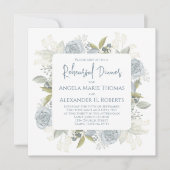 Probe Floral Dusty Blue Rose Blume Einladung (Vorderseite)