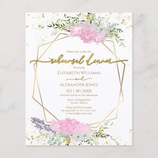 Probe Frühjahr Abendessen Einladung Wildblume (Vorderseite)