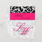 Probe für das Abendessen in rosafarbenem Swirt Einladung (Vorne/Hinten)