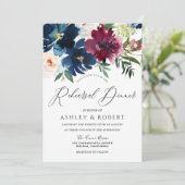 Probe für die Marine, Burgund und Blush Einladung (Stehend Vorderseite)