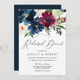 Probe für die Marine, Burgund und Blush Einladung