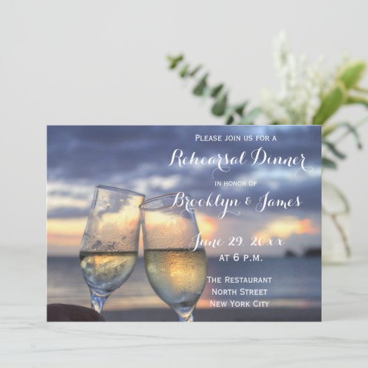 Probe für Hochzeiten am Strand Einladung (Stehend Vorderseite)