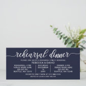 Probe für Navy und Weiß Einladung (Stehend Vorderseite)