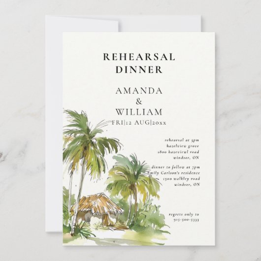 Probe für tropische Destination Einladung (Vorderseite)