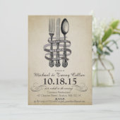 Probe Gabel und Messer Einladung (Stehend Vorderseite)