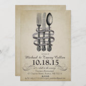 Probe Gabel und Messer Einladung (Vorne/Hinten)