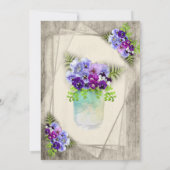 Probe geometrischer rustikaler Stiefmütterchen Einladung (Rückseite)