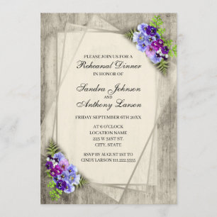 Probe geometrischer rustikaler Stiefmütterchen Einladung