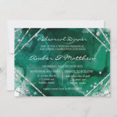 Probe grün und silber geometrisch einladung (Vorderseite)
