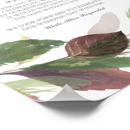 Probe Herbst Abendessen Tischschild Botanische Blä Poster (Ecke)