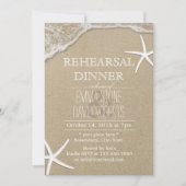 Probe Hochzeit am Strand Abendessen Starfish & Wav Einladung (Vorderseite)