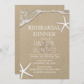 Probe Hochzeit am Strand Abendessen Starfish & Wav Einladung (Vorne/Hinten)