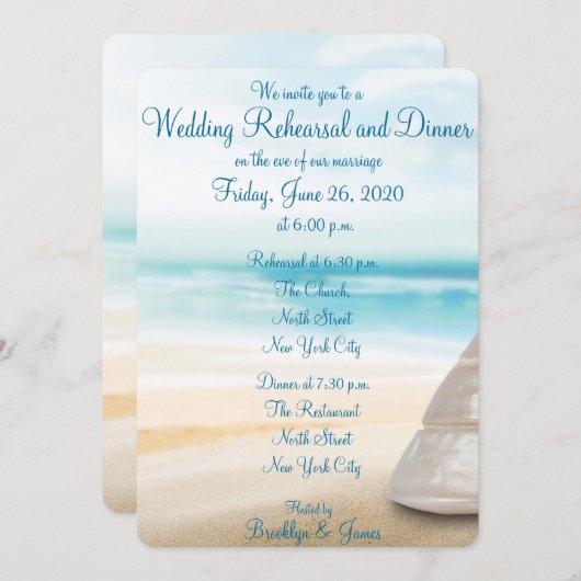 Probe Hochzeiten am Strand Einladung (Vorne/Hinten)