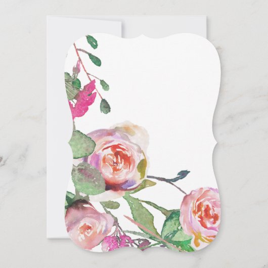 Probe Hochzeitsfest im Wasserfarben Einladung (Rückseite)