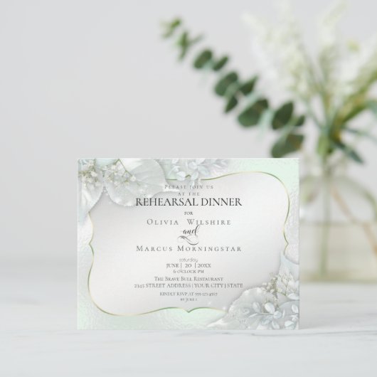 Probe | Honeydew Green Shimmer Einladung (Stehend Vorderseite)