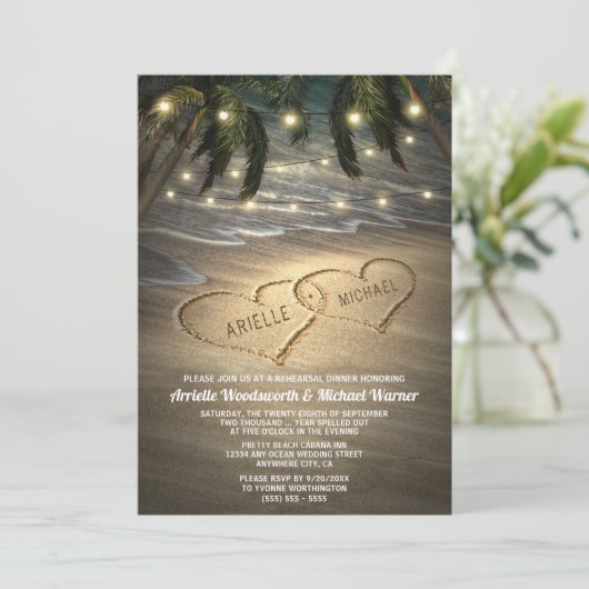 Probe im Sand Einladungen (Stehend Vorderseite)