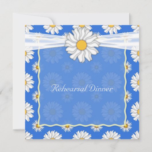 Probe in Blau und Weiß Einladung (Rückseite)