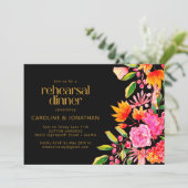 Probe in Schwarz-Rosa und Orange Einladung (Stehend Vorderseite)