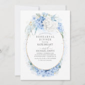 Probe in Weiß und Dusty Blau Einladung (Vorderseite)