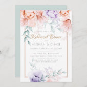 Probe | Korallen / Lilac Aquarelle Peonies Einladung (Vorne/Hinten)