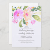 Probe mit Aquarellblumen Einladung (Vorne/Hinten)