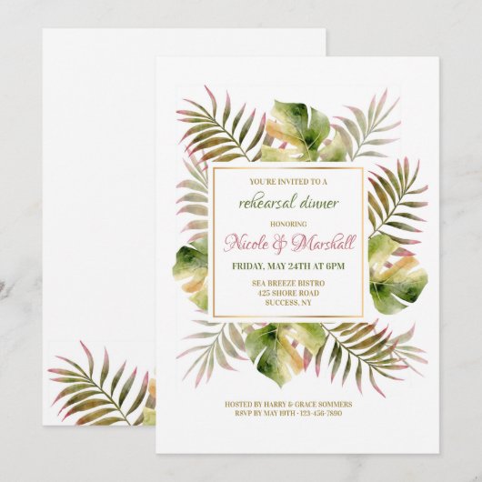 Probe mit Aquarellfarben Einladung (Vorne/Hinten)