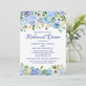 Probe mit blauer und weißer Blume Einladung (Stehend Vorderseite)