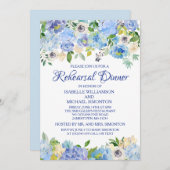 Probe mit blauer und weißer Blume Einladung (Vorne/Hinten)