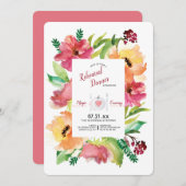 Probe mit Blumenrahmen - Einladung (Vorne/Hinten)