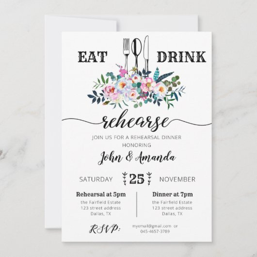 Probe mit Flora und Fauna Einladung (Vorderseite)