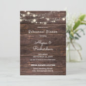 Probe mit Holzlace & String Lights Einladung (Stehend Vorderseite)