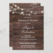 Probe mit Holzlace & String Lights Einladung (Vorne/Hinten)