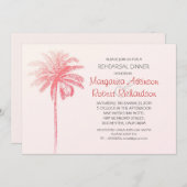 Probe mit rosa Palmen Einladung (Vorne/Hinten)