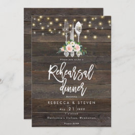 Probe mit rustikalem Holzblumen Einladung