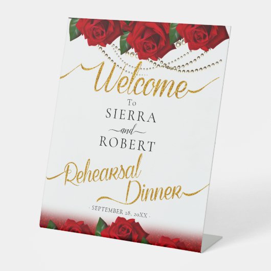 Probe mit türkischer Rose Sockelschild (Vorderseite)