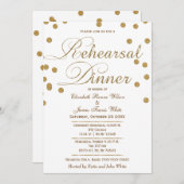 Probe mit weißem und goldfarbenem Glitzer Einladung (Vorne/Hinten)