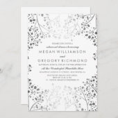 Probe mit weißem und silberfarbenem Gipskraut Einladung (Vorne/Hinten)