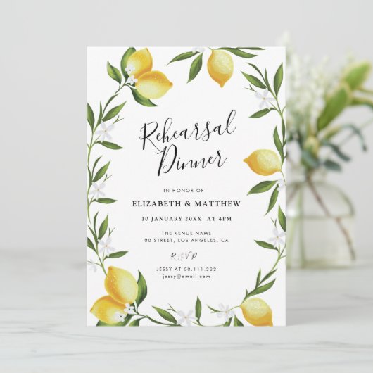 Probe mit Zitronenblättern Einladung (Stehend Vorderseite)