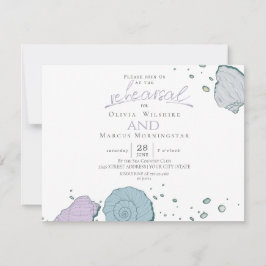 Probe | Modern Seashells Dusty Blue Lilac Einladung