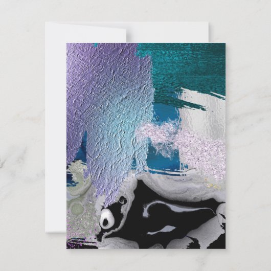 Probe | Modern Shiney Bold Lilac Aquamarin Einladung (Rückseite)